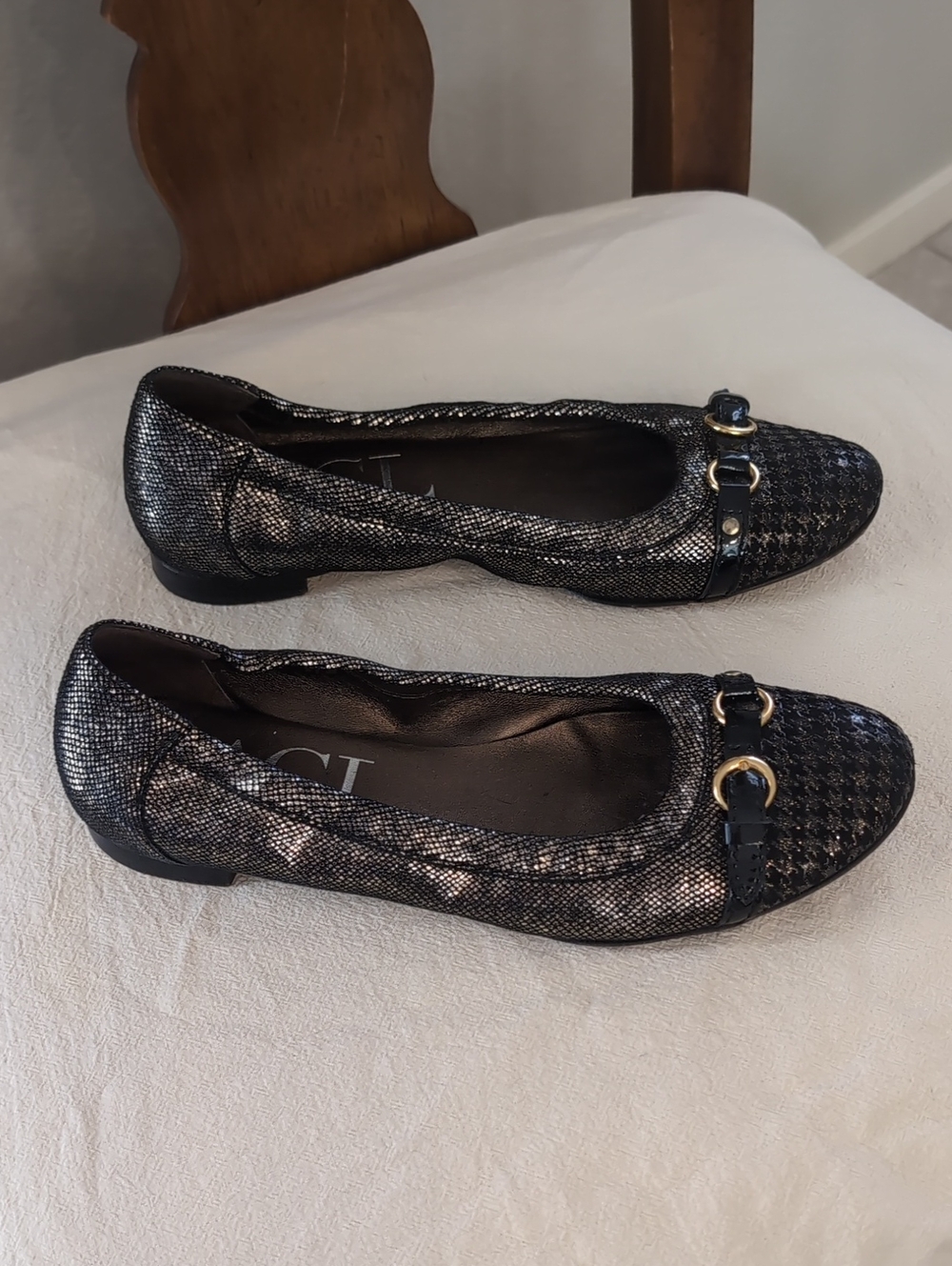 Vintage Italian Houndstooth Ballet Flats - AGL Attilio Giusto Leonbruni
